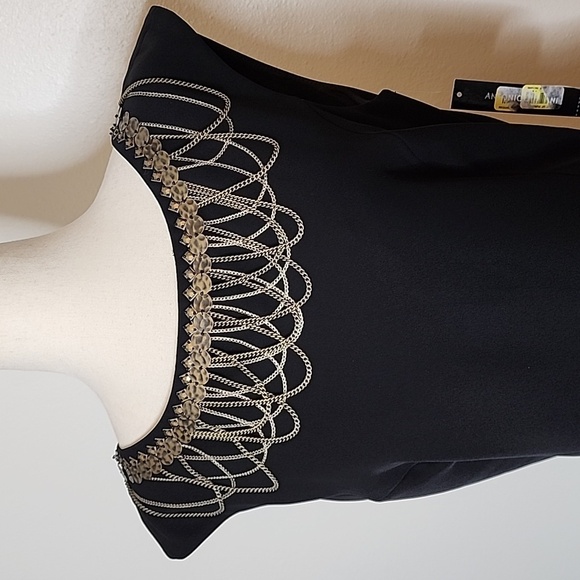 NEW Antonio Melani Black Crepe Dress Goth Elegant Glam  Celeb Style Designer - Picture 5 of 12